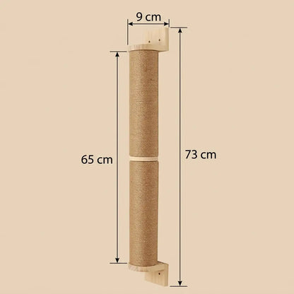 poteau griffoir pour chat mural grande hauteur avec corde sisal naturelle