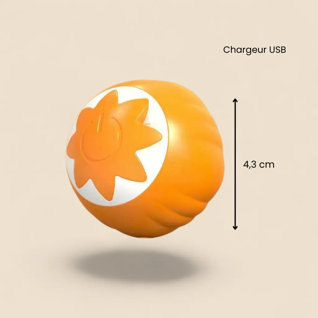 smart ball chat orange compacte de 4,3 cm idéale pour stimuler et divertir le chat