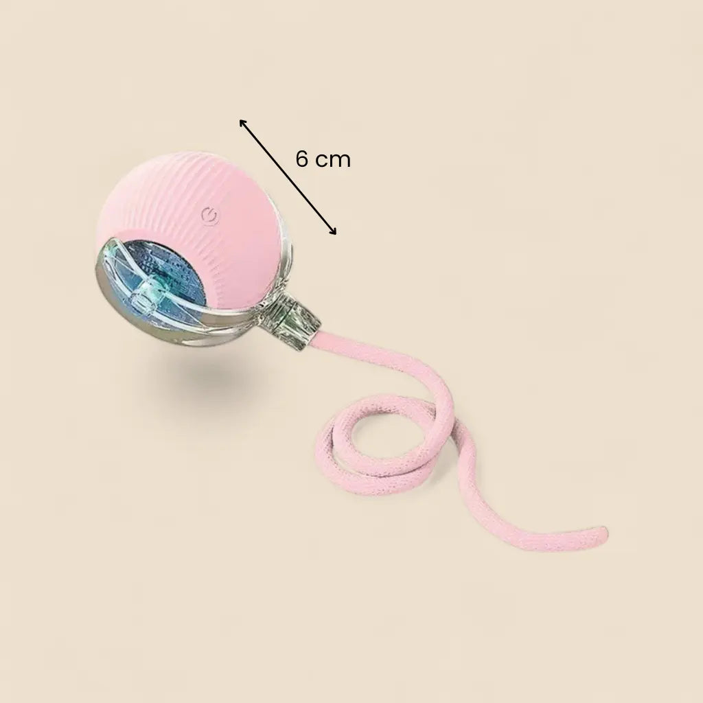 smart ball chat rose avec corde de 6 cm pour éveiller l’instinct de chasse du chat