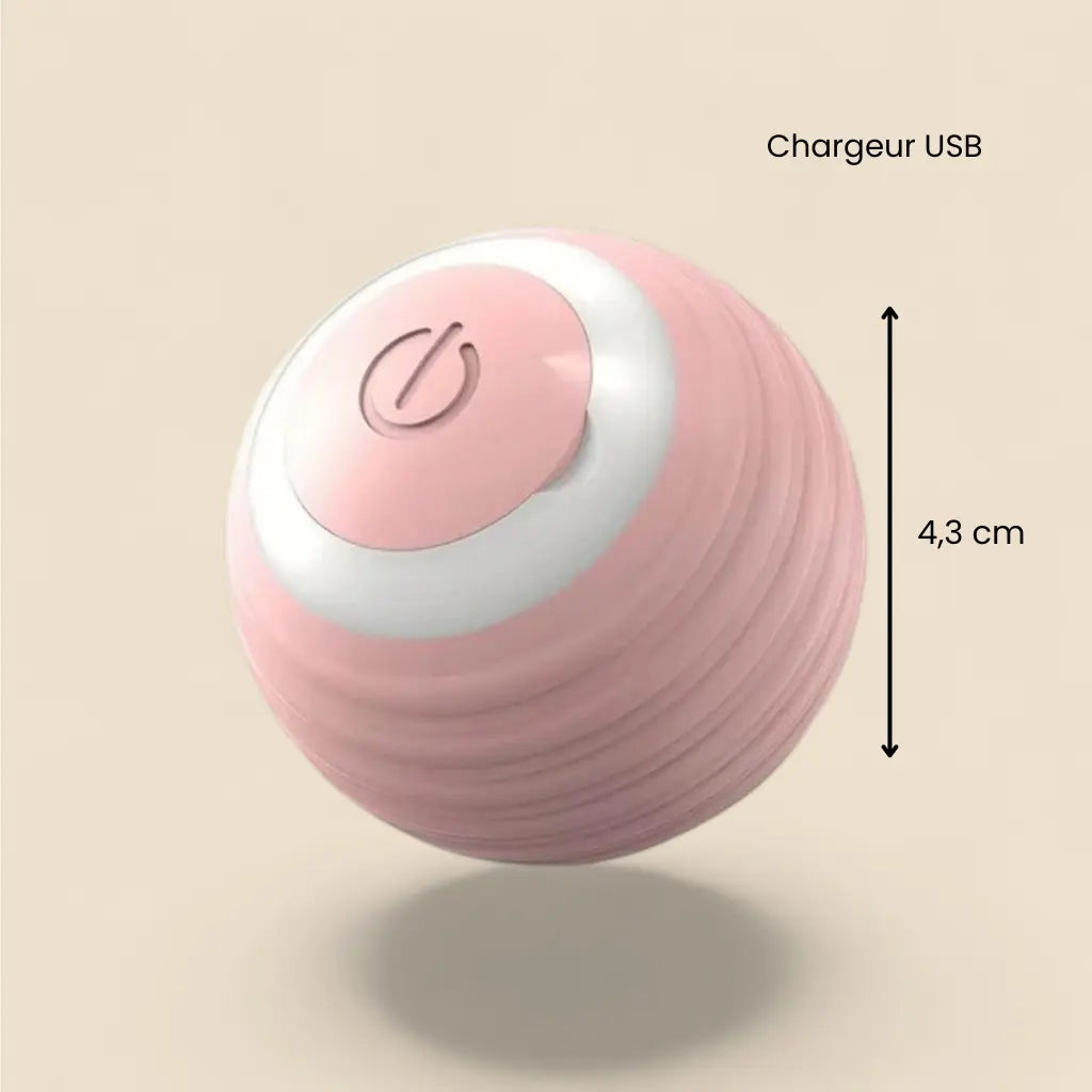 smart ball chat rose rechargeable USB de 4,3 cm pour stimuler et divertir le chat en intérieur