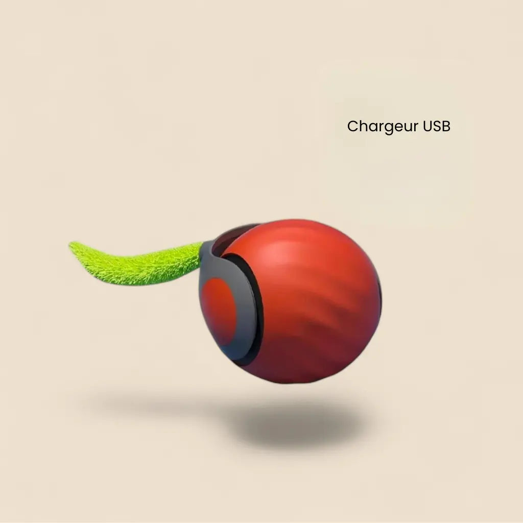 smart ball chat rouge avec plume interactive pour divertir et activer le chat
