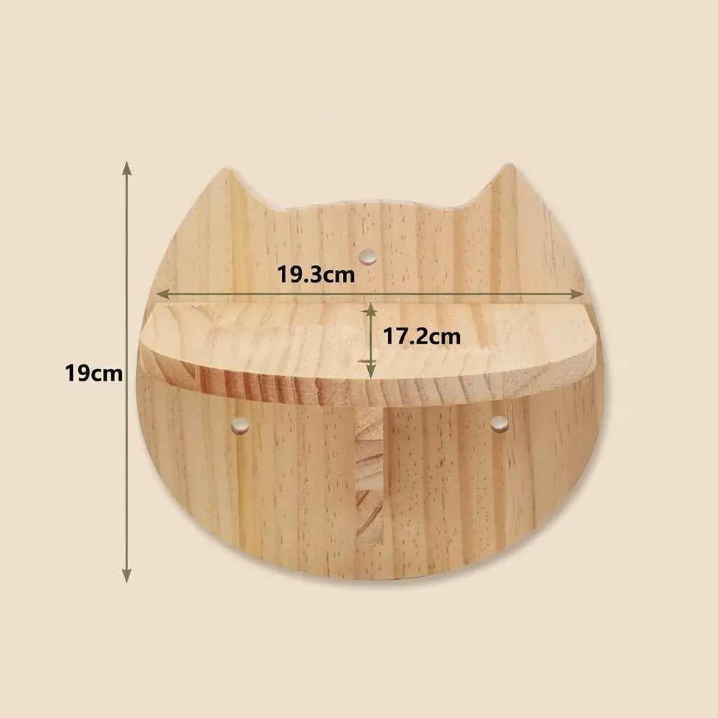 support mural en bois pour corde en sisal design tête de chat pour griffoir