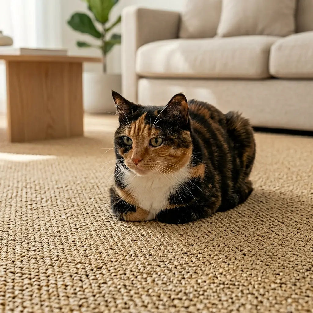 tapis griffoir pour chat confortable dans salon moderne