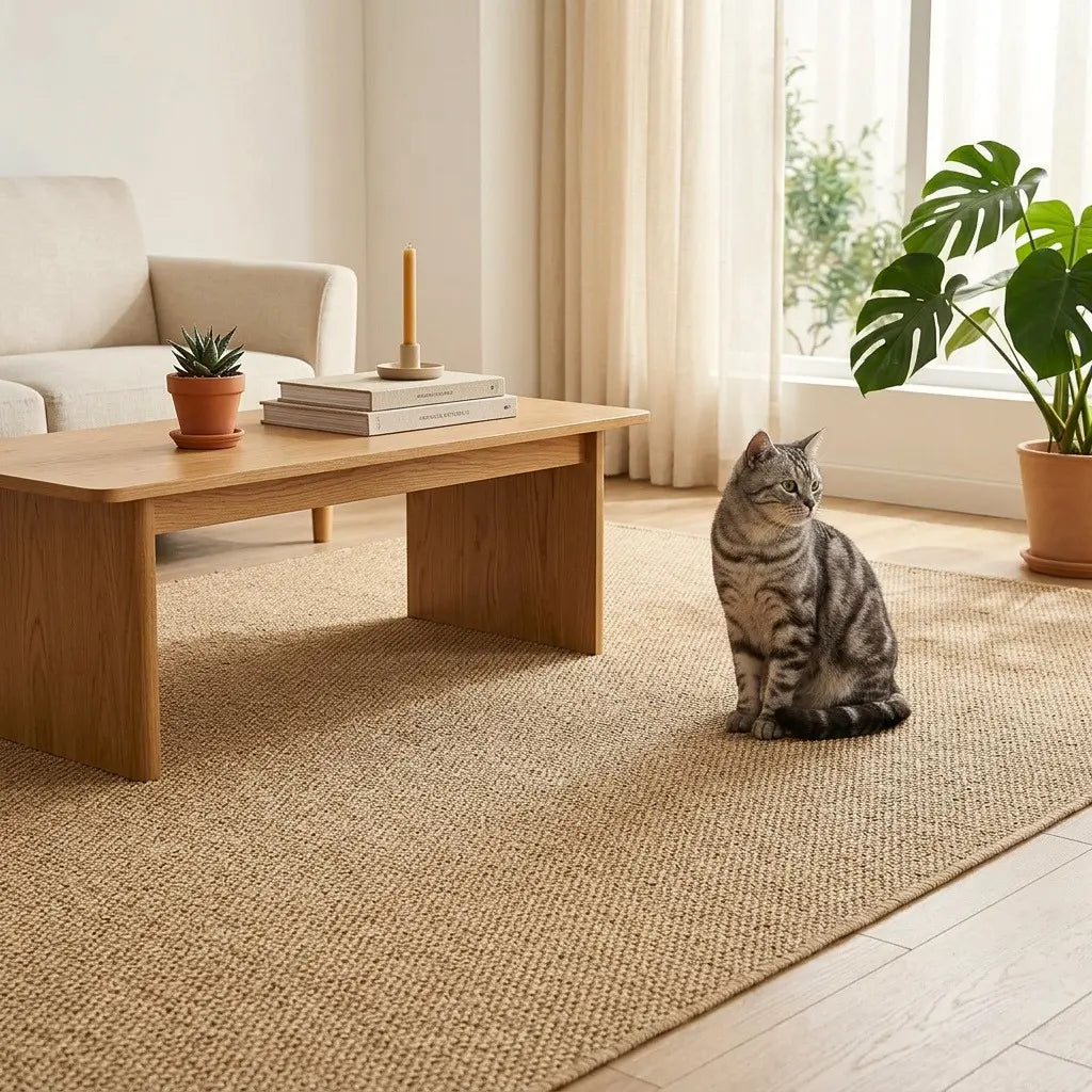 grand tapis griffoir pour chat dans un salon design