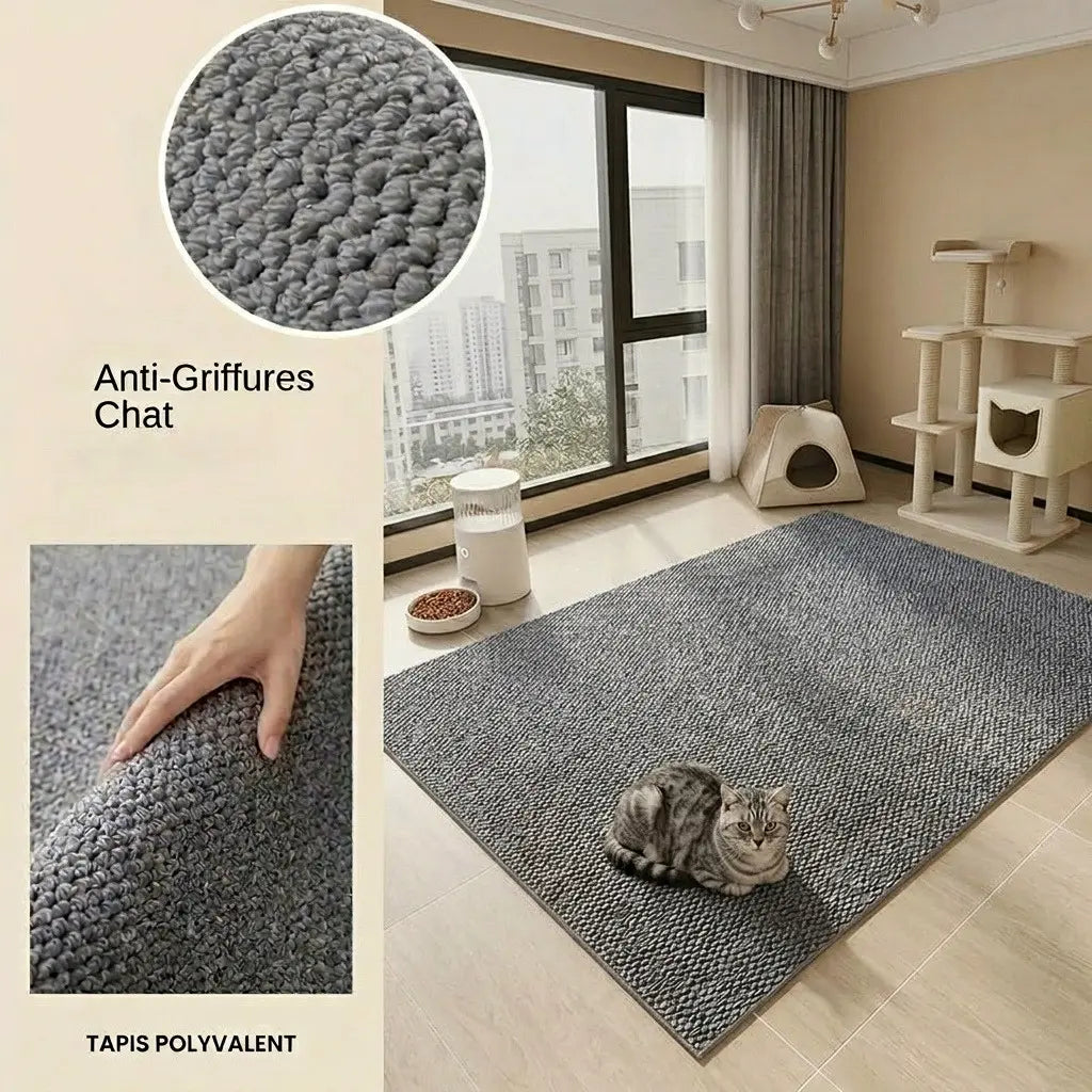tapis griffoir pour chat gris resistant aux griffures et durable