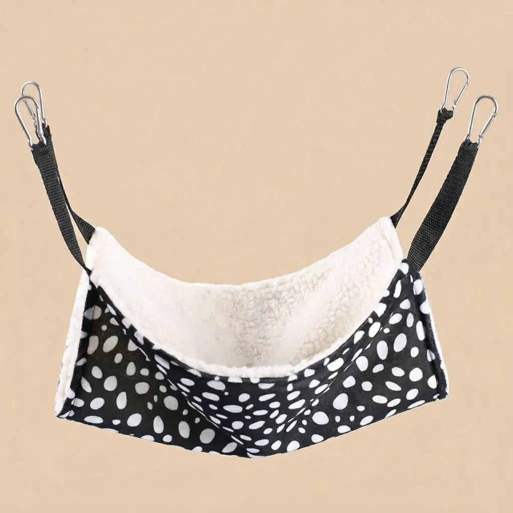 transat pour chat motif noir et blanc avec intérieur doux et confortable